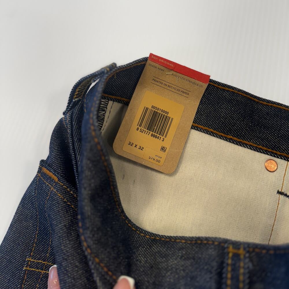 Levi’s 501 Shrink To Fit Jeans 32x32 Deadstock Dark Wash NWT Dadcore Normcore - Picture 11 of 16